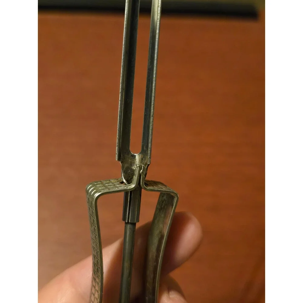 Vintage Metal Swivel Blade Potato Peeler Textured Handle Silver Tone